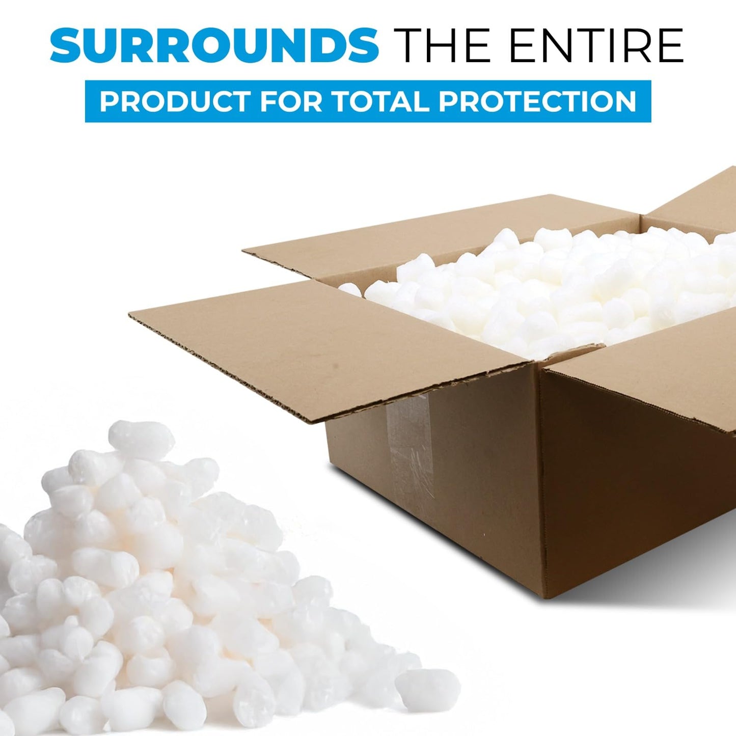Aruva Kitchen Biodegradable Peanuts 0.5 cu ft naturaly antistatic compostable popcorn for packaging