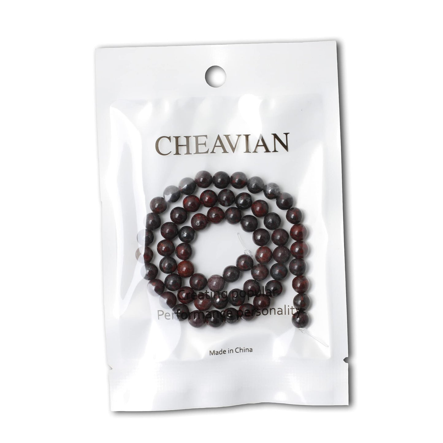 CHEAVIAN 60PCS 6mm Natural Brecciated Jasper Round Loose Beads for Jewelry Making DIY Bracelet Necklace Materials 1 Strand 15"