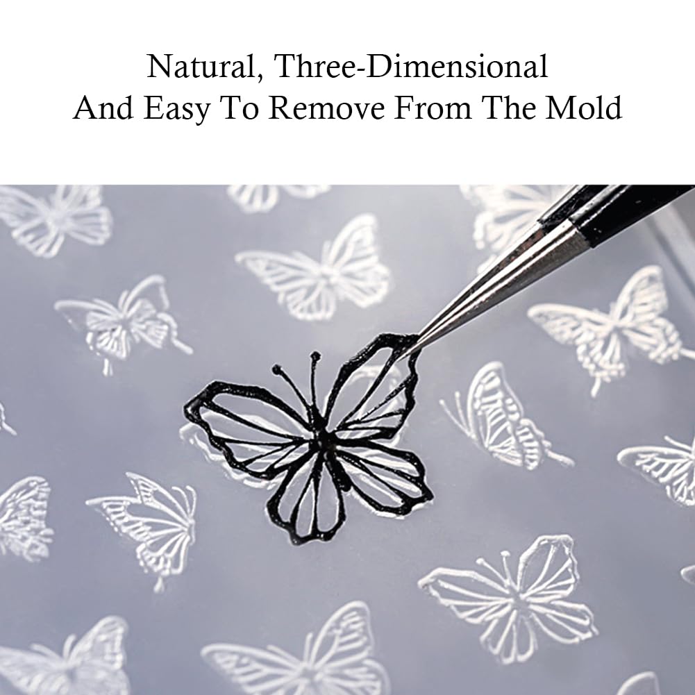 WAYUTO 3 Sheets Reusable 3D Nail Art Mold DIY Making Tools Silicone Carved Mold Retro Classic Supplies for Women Girls