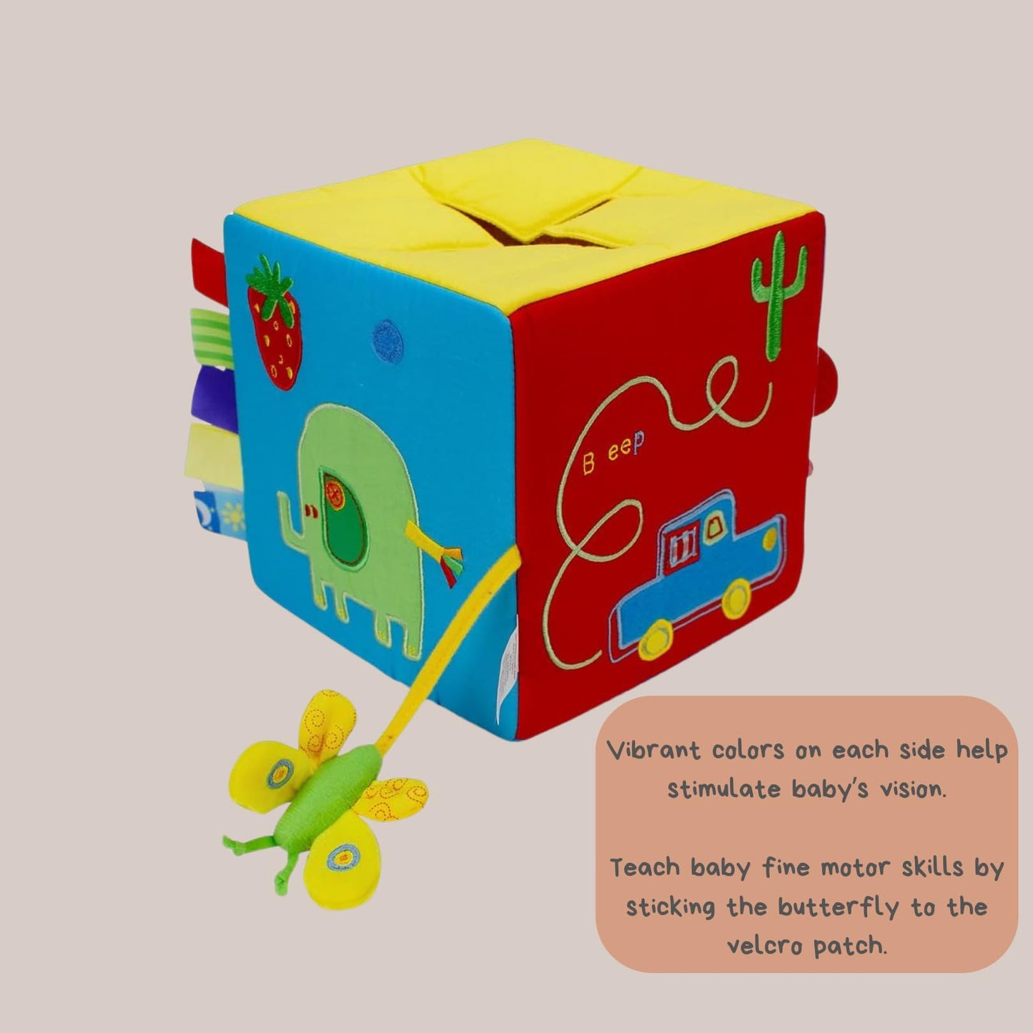 Whats Inside Box - What's in the Box Toy - 7 Surprise Pieces - Educational Sensory Toys, 7" Square, Larger and More Pieces Than Most, Perfect Size for Small Hands, for Babies, Toddlers