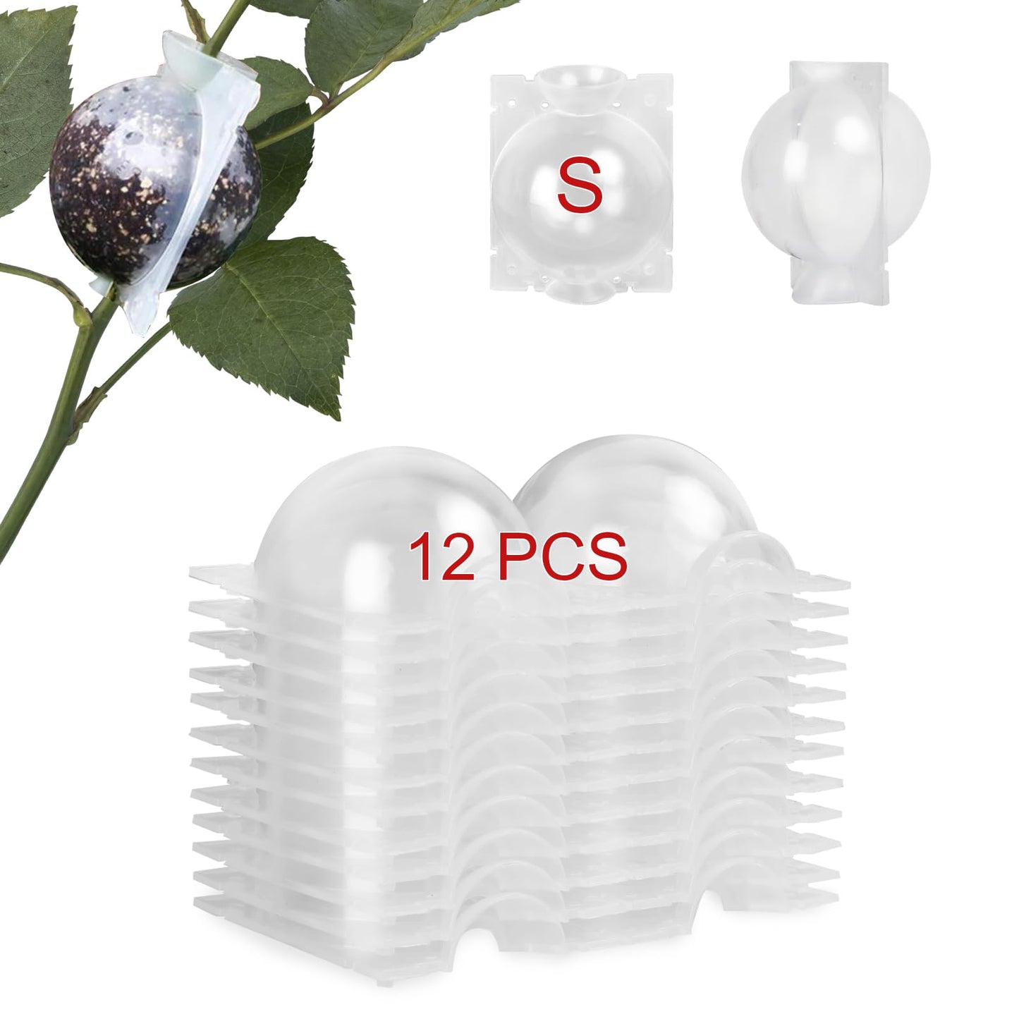 NVAAV Tree Root Growing Box, Air Layering Pods Propagation Kit, Reusable Half Transparent Plants Asexual Reproduction Grafting Ball for Fast Propagation Plants (12 pcs Small)