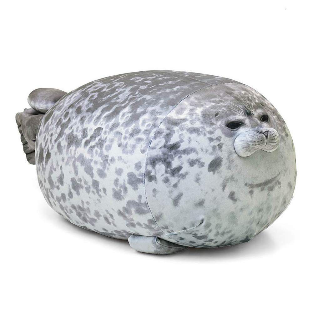 EHOTONG Cute Blob Seal Pillow, Chubby Seal Plush Hug Pillow Soft Stuffed Animal Toy (Gray,24")