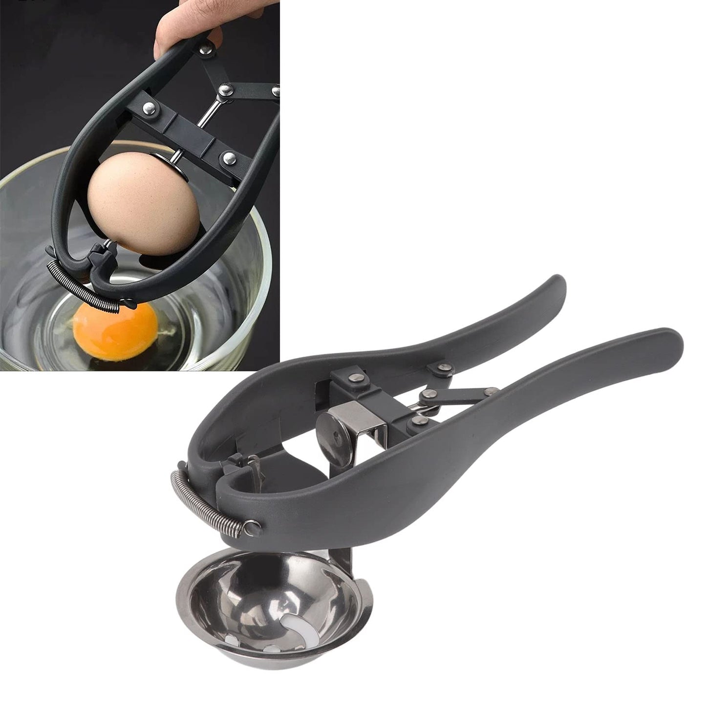 Stainless Steel Professional Egg Opener - Automatic Cracking Tool, Easy Eggshell Cutter, Hard & Soft-Boiled Eggs