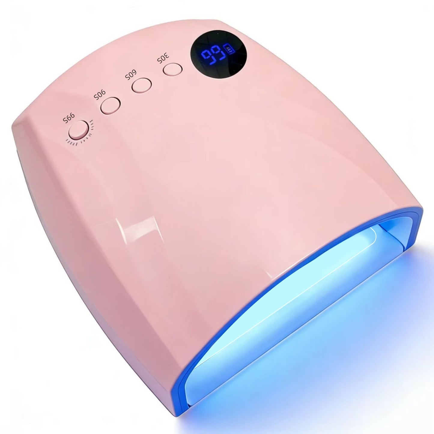 Nailartane Cordless UV Nail Lamp, 96W UV LED Nail lamp for Gel Polish & Acrylic Nails, Fast Curing Nail Light with 4 Timers, Detachable Base, Auto Sensor, 45 LED Beads, Salon & Home Use (Pink)