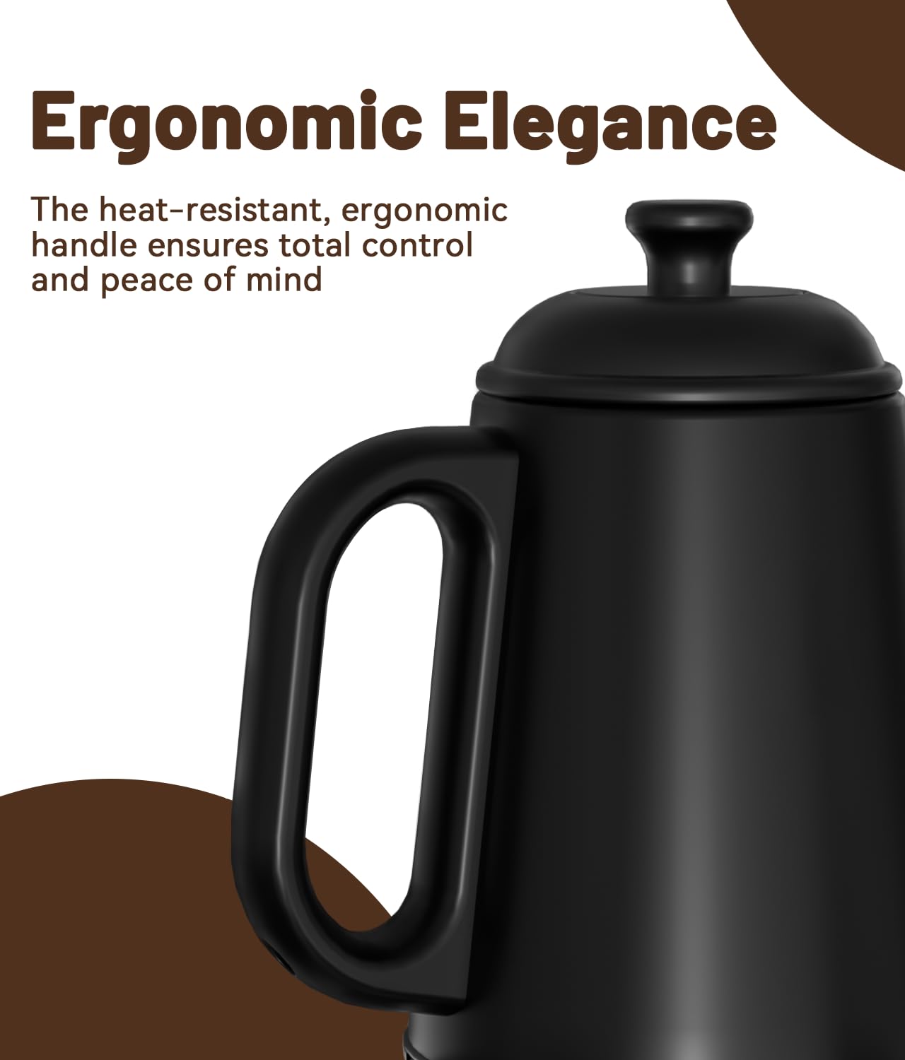 ELTRIKO Gooseneck Electric Kettle, 1L Water Boiler, Pour Over Coffee & Tea, 1000W Fast Heating, Stainless Steel, Auto Shut-Off & Boil-Dry Protection, BPA-Free (Black)