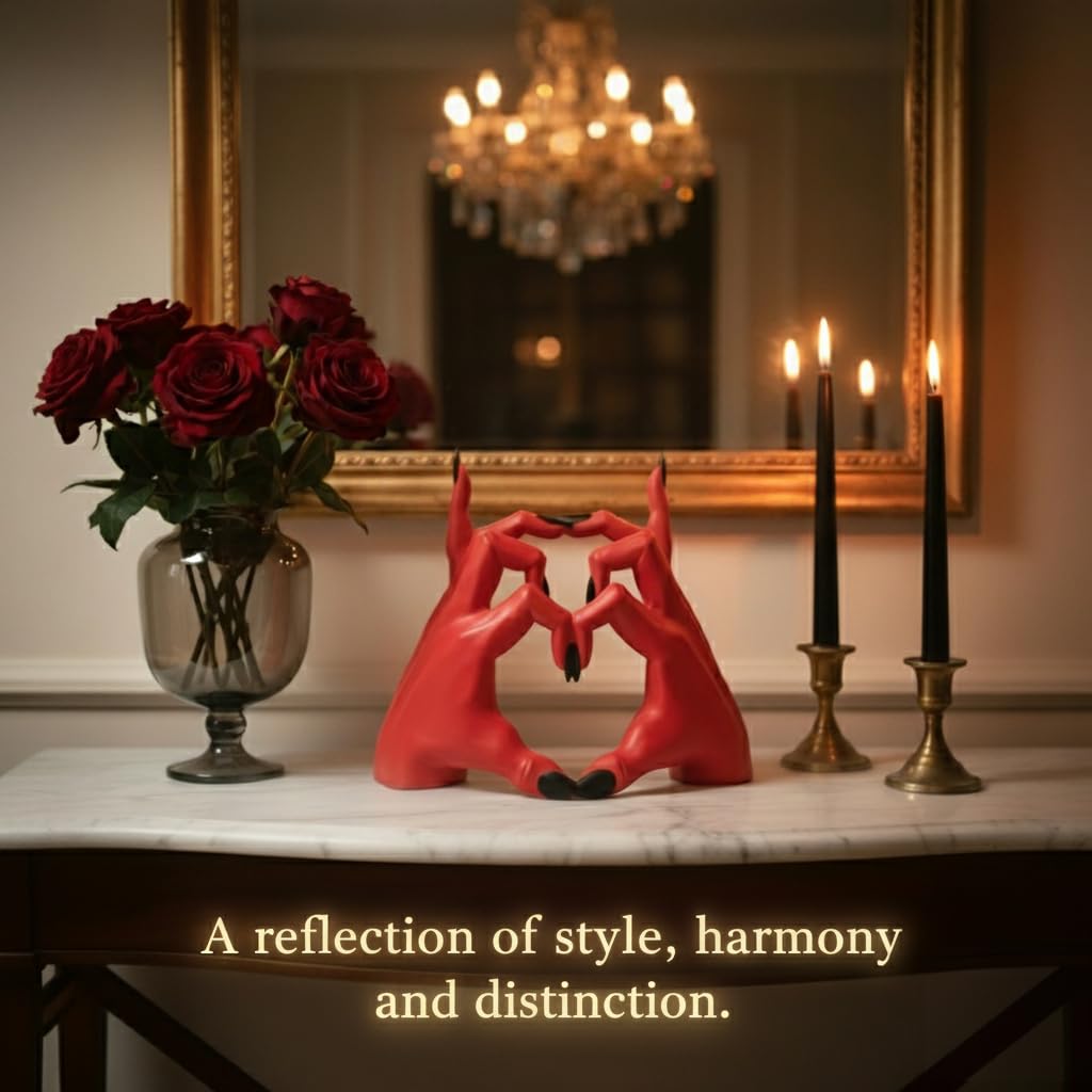 zkulpture Devil Hands Gothic Resin Statue – Romantic & Alternative Unique Gift for Halloween or Valentine’s Day, Dark Home Decor – Design Patent Pending