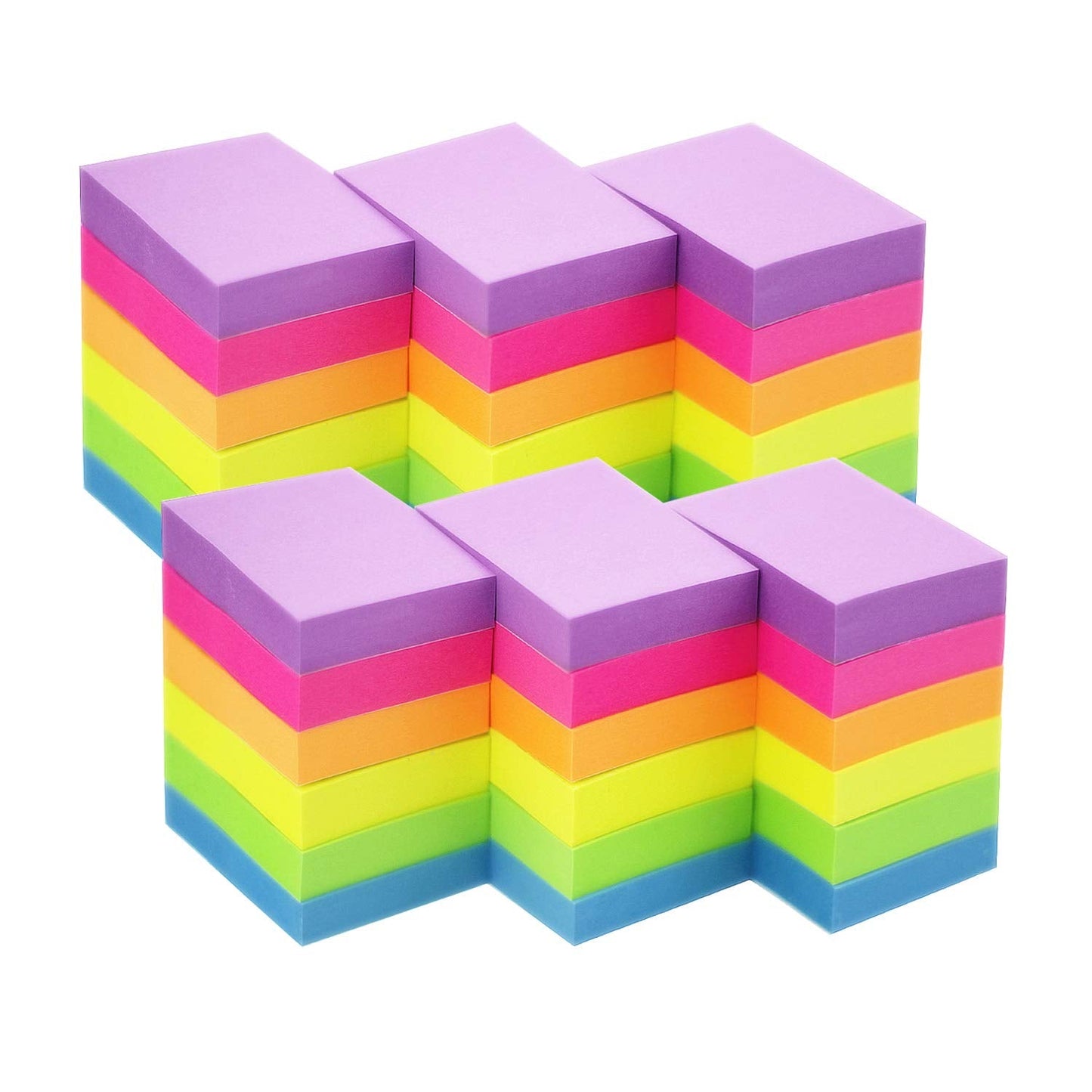 Early Buy Sticky Notes 1.5 x 2 Inch, 36 Pads Bulk, 100 Sheets per Pad - 6 Assorted Bright Colors, Neon Tones