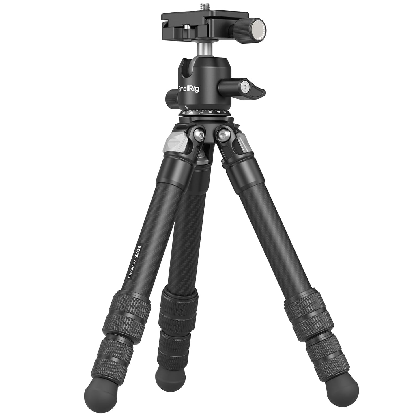 SmallRig Carbon Fiber Mini Desktop Tripod, 15.5'' / 39.5cm Compact Pocket Tabletop Tripod Kit with 360° Ball Head, Built-in QR Plate for Arca, Ball Head Capacity 3kg / 6.6lb for Cameras, DSLRs, Lenses
