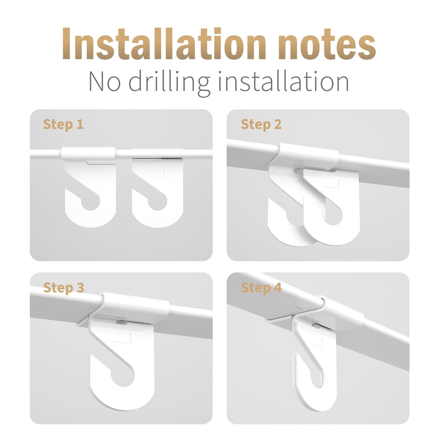 10 Pairs Drop Ceiling Hooks for Hanging Classroom Ceiling Clips Classroom & Ceiling Hanging Hook,White Enamel Finish Heavy Duty T Bar Clips,High Strength Aluminum Hold up to 20 lbs, 1" W x 1½" H