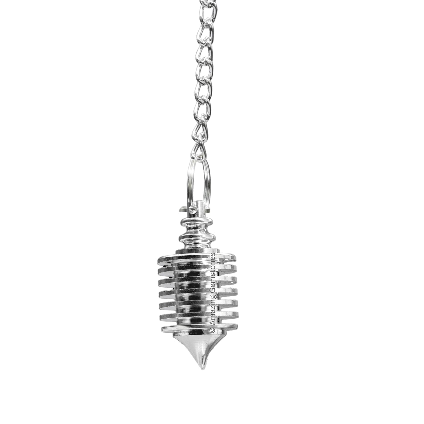 Amazing Gemstone Healing Metal Pendulums for Divination, Silver Hard Coil Vertical Steel Copper Pendulum High Energy Pendulo de Bronce Pendulos de Mesa MP98