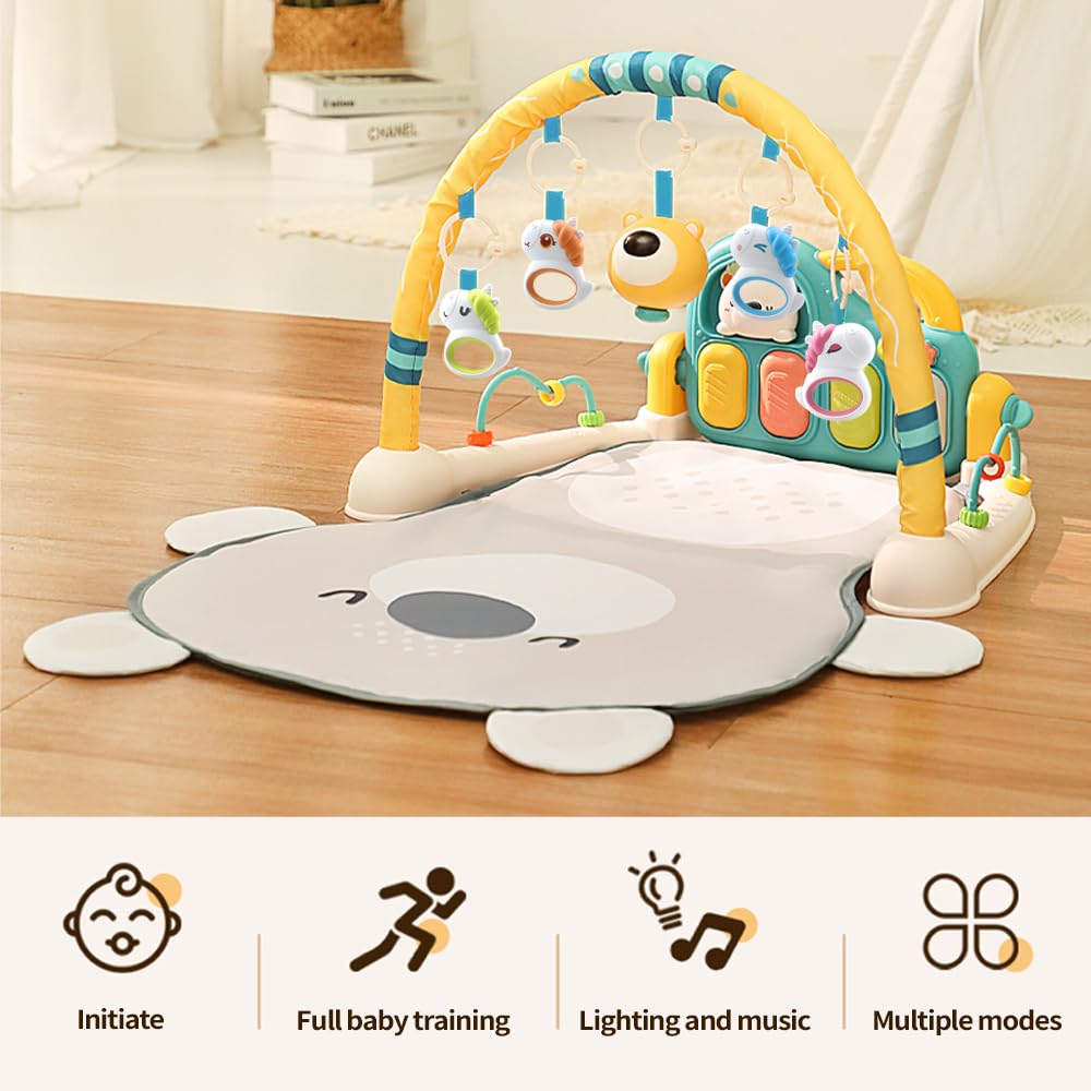 Caterbee Baby Piano Play Gym Mat with Music and Light (Bear)