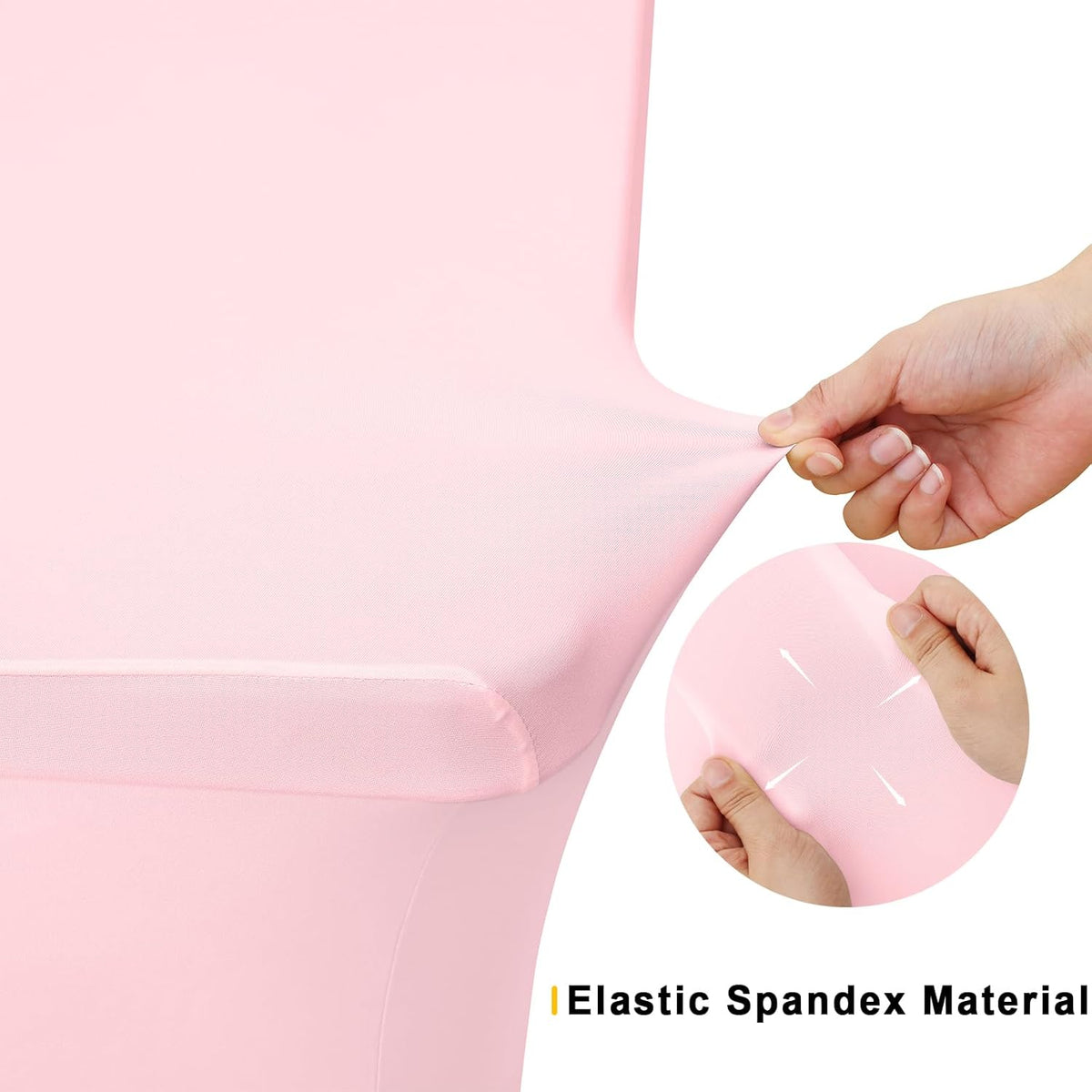 Smiry 2 Pack Spandex Table Cloth 8FT, Elastic Fitted Stretch Tablecloths for Rectangle Tables, Washable Table Cover for Outdoor, Wedding, Banquet & Parties (Pink, 96Lx30Wx30H Inch)