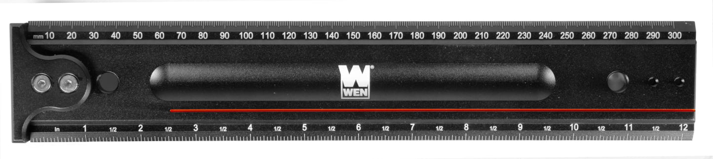 WEN 12-Inch Measuring Ruler With Hook Stop (ME812R)