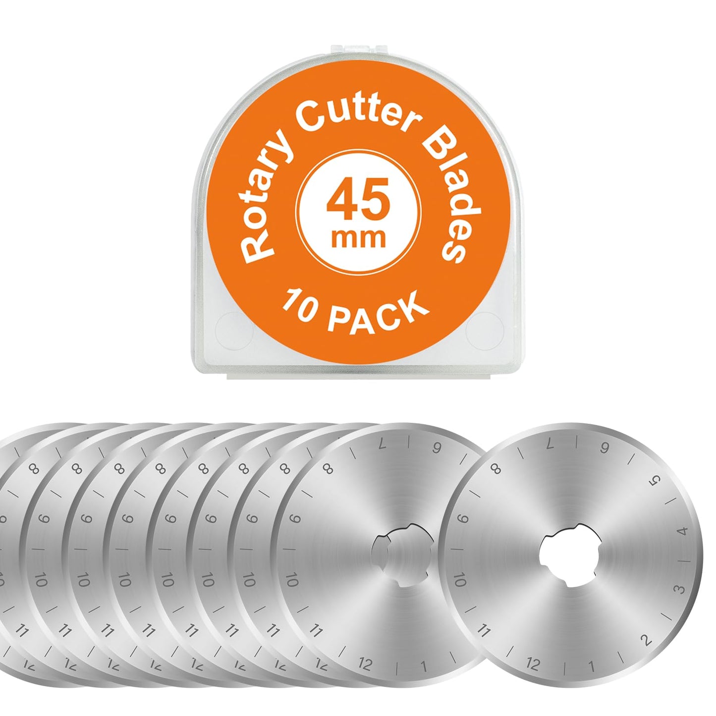 10 Packs 45mm Rotary Cutter Blades 45mm Quilting supplies Rotary Cutter Blades for fabric by SSPONT, compatible with OLFA,Fiskars,Mr.Pen,DAFA,Truecut etc. Sewing Arts Crafts, Sharp and Durable