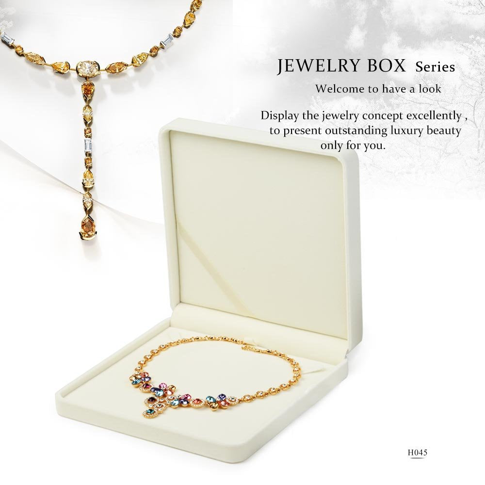 Oirlv Velvet Big Necklace Gift Box Pearl Necklace White Jewelry Box