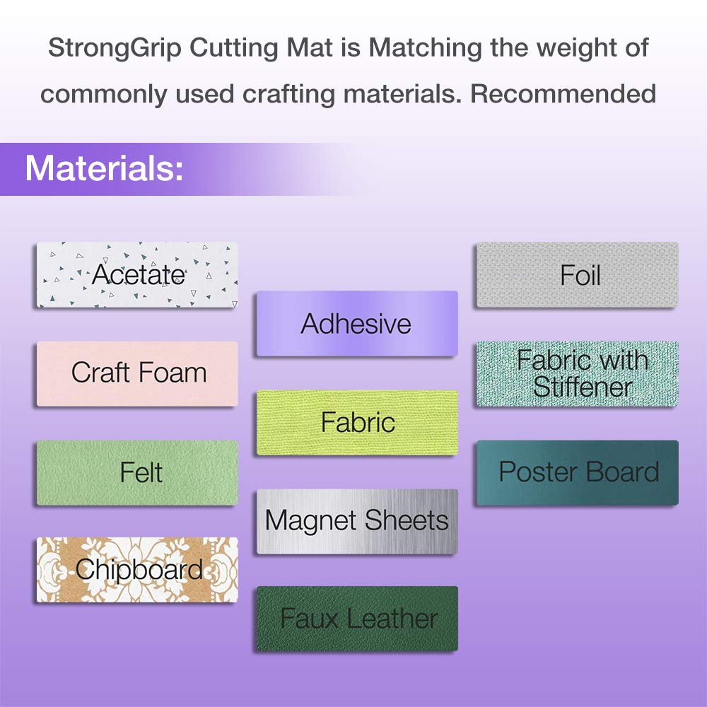 REALIKE StrongGrip Cutting Mat Compatible with Cricut Maker 3/Maker 4/Maker/Explore 3/4/Air 2/Air/One(3 Mats,12x24 inch) Purple Strong Adhesive Non-Slip Cut Mats for Crafts