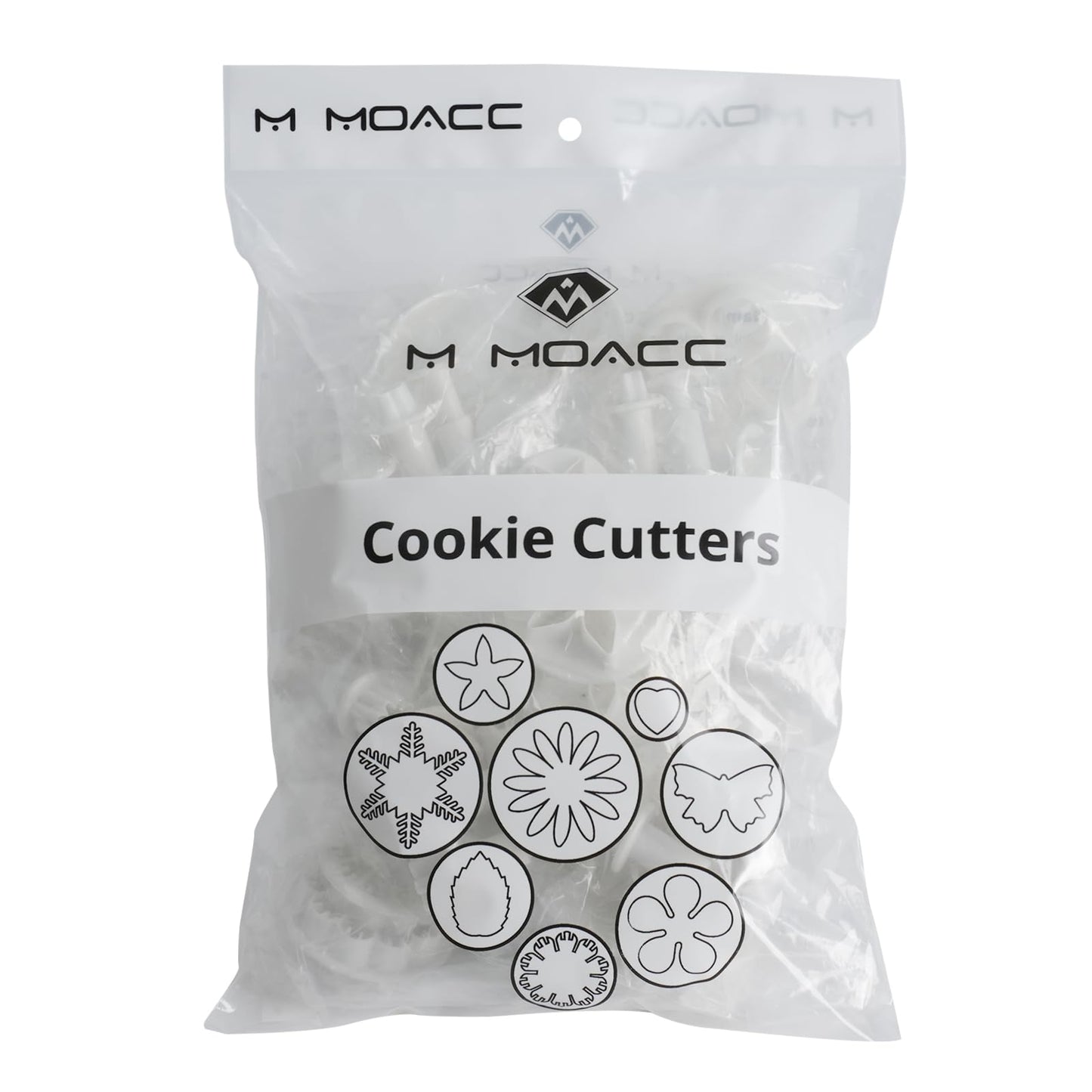 M MOACC Cake Tools 36 Piece Fondant Cake Cookie Plunger Sugarcraft Flower Leaf Butterfly Heart Shape Decorating Mold DIY Icing Plunger Tools