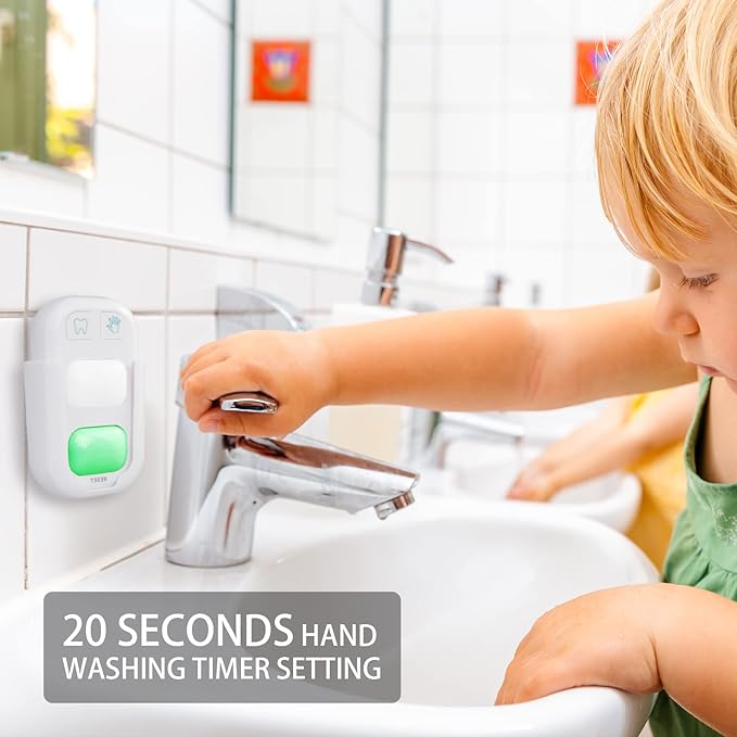 Timer for Kids,2 Minutes Teeth Brush Timer,20 Seconds Bathroom Hand Washing Timer, Color Indicator Light Stick on Bathroom Timer for Children Training Coach（2 Packs）