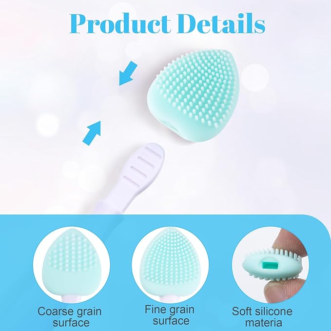 4pcs Silicone Lip Scrub Brush, Double-Sided Lip Exfoliator Brush for Dark Lips, Heart Shape Lip Scrubber Tool for Removing Dead Skin- Pink & Green & Red & White