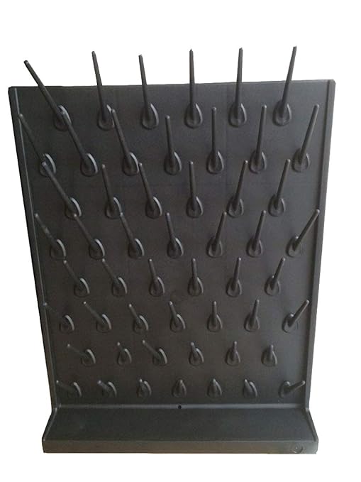 Lab Supply Drying Rack Pegboard Bench-top Wall-Mount Laboratory Glassware 52 Detachable Pegs Lab Drying Draining Rack Cleaning Equipment (Black)