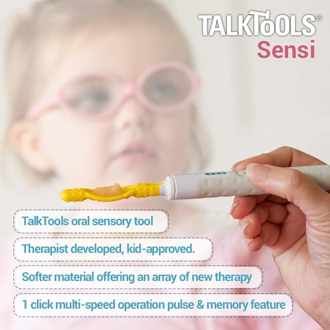 TalkTools Sensi (Grey) Oral Sensory Therapy Tool - Speech Therapy Toy for Kids | Oral Motor Therapy Tools for Speech and Feeding