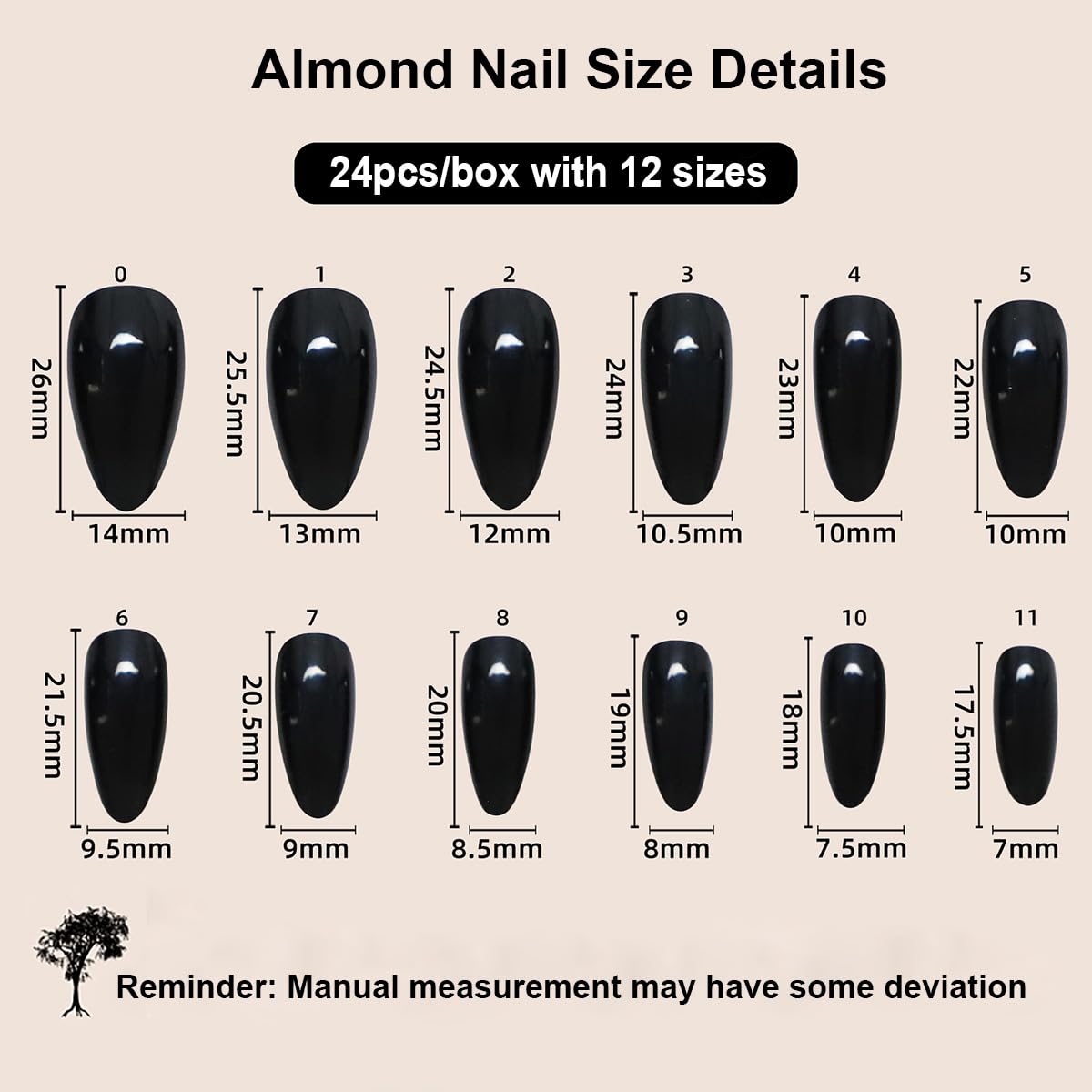 LPOODDNU Press on Nails Almond Medium - Blue French Tip Fake Nails with Heart&Diamond Designs, Glossy Finished Reusable False Nails with Double Adhesive Glue Tabs - 24Pcs Nail Kit for Women Manicure