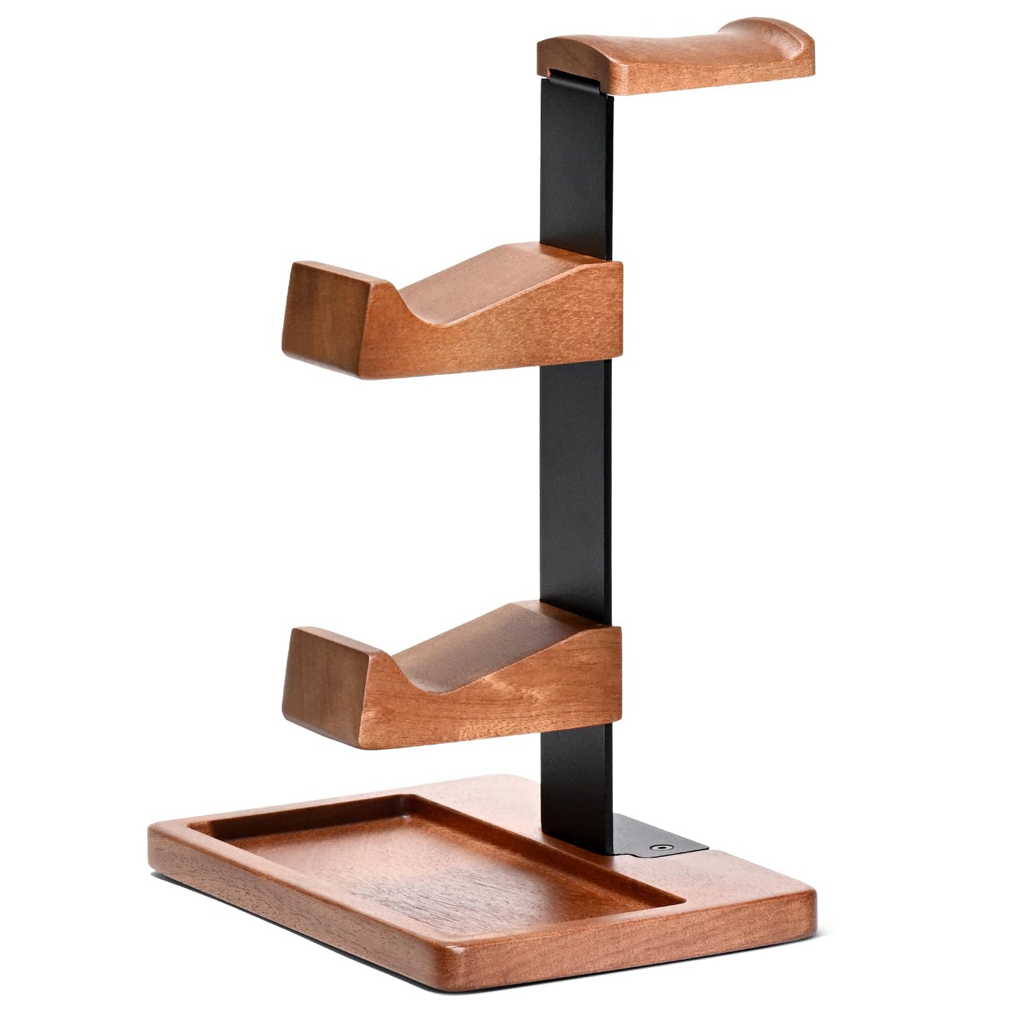HUMANCOZY Solid Wood Controller Holder and Headphone Stand, Gaming Controller Stand for Desk, Dual Controller Organizer Rack, Fits Xbox, PS4, PS5, Gamepad, Headset Holder for Son, Husband, Boyfriend