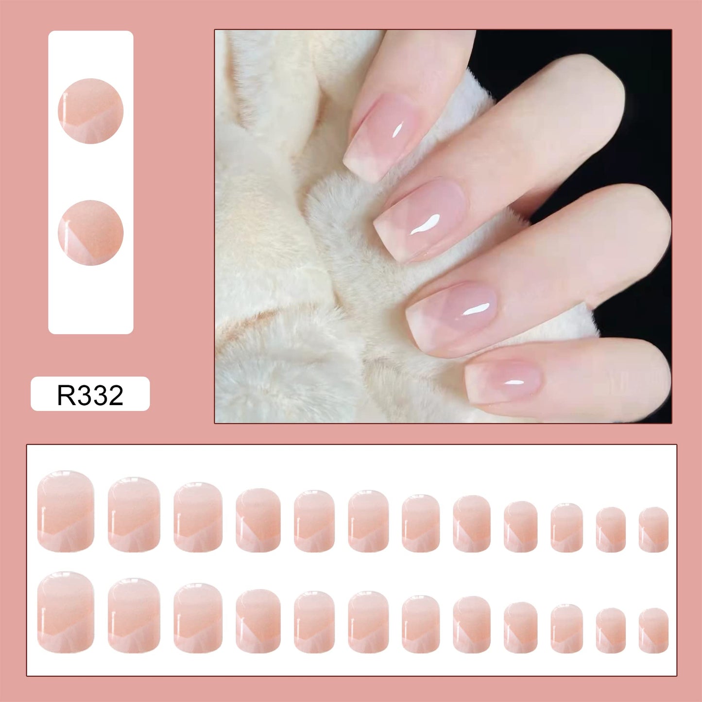 Short Press On Nails,Lucoffeoi 24pcs Acrylic Nails Short Square Nails,Short Square Press On Nails Small Fake Nails Acrylic Full Cover False Adhesive Tabs File Nails Tips for Women Girls Kids