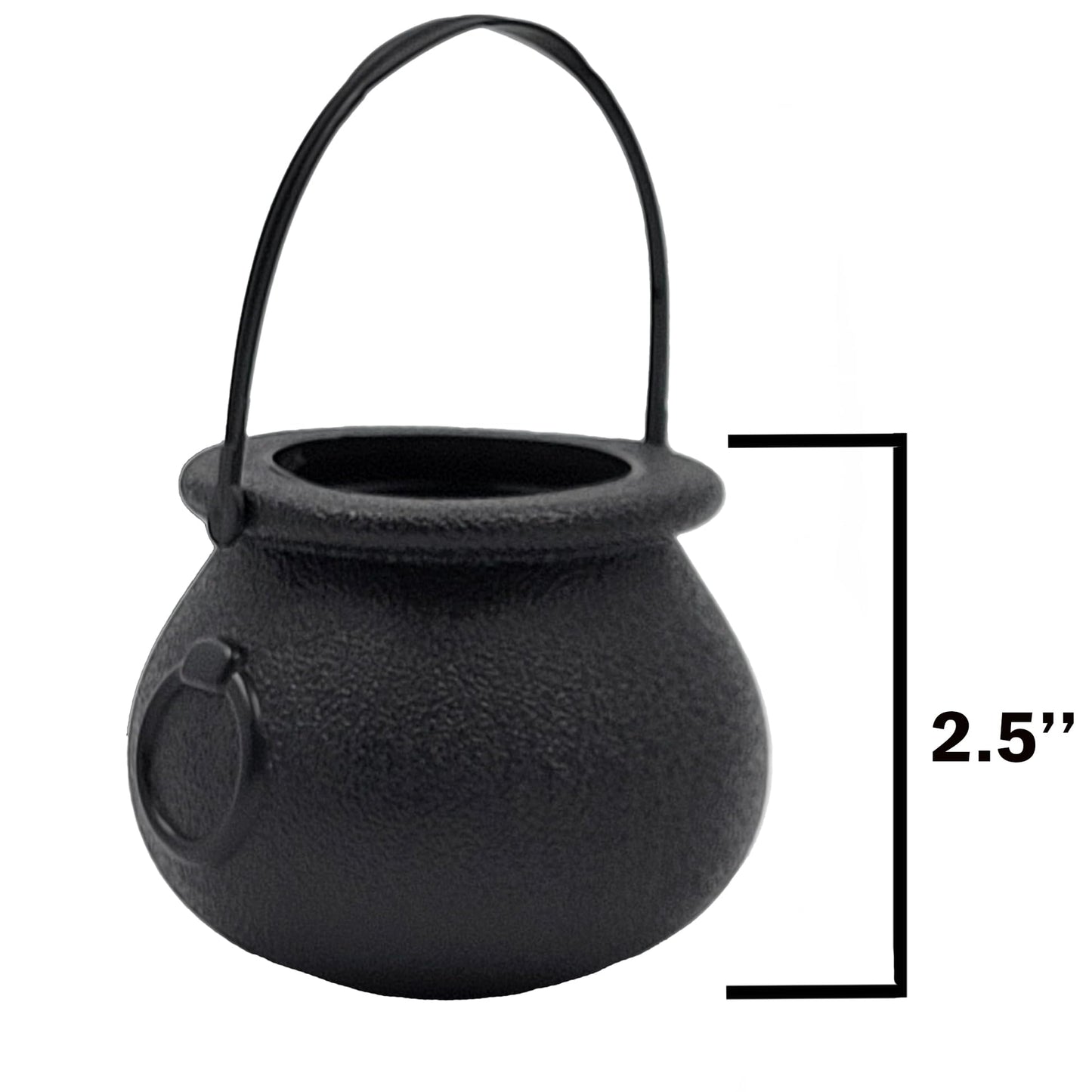 Black Candy Cauldron Kettles, Party Decoration Supplies, St. Patrick's 3" Inches (12-Pack) Witch Cauldron, Candy Bucket, Cauldron Pot