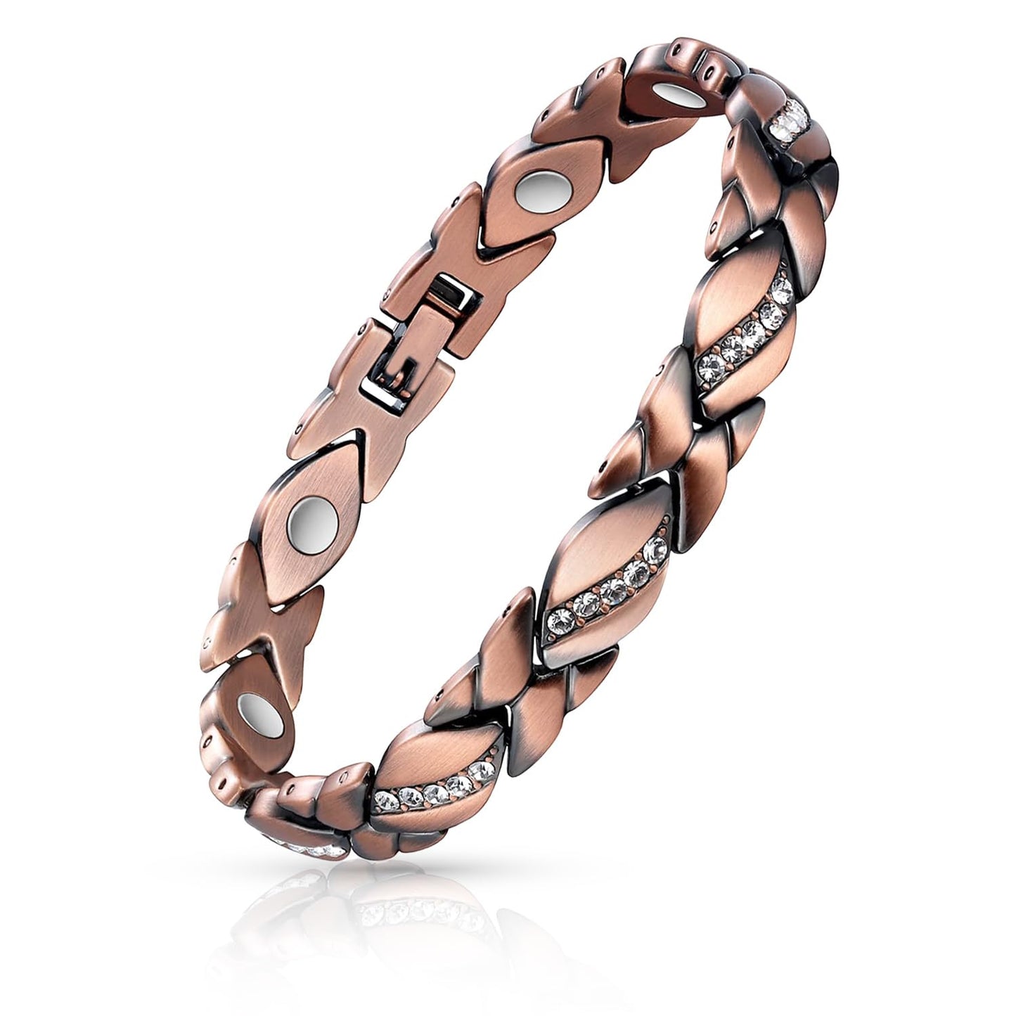 MagVIVACE Pure Copper Bracelet for Women, Magnetic Bracelets with 3500 Gauss Magnet(C)