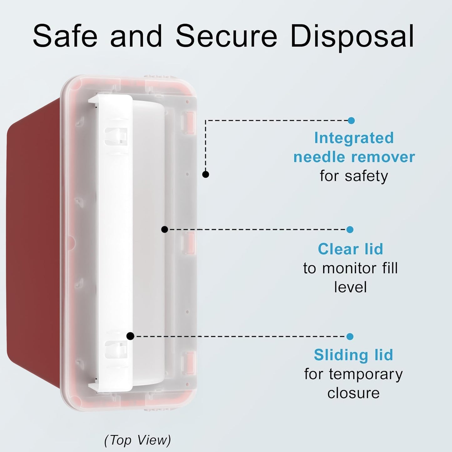 Sharps Container Small - Sharps Containers for Home Use and Labs - Portable Needle Disposal and Travel Size Biohazard Bin - (5 Quart, 1 Count)