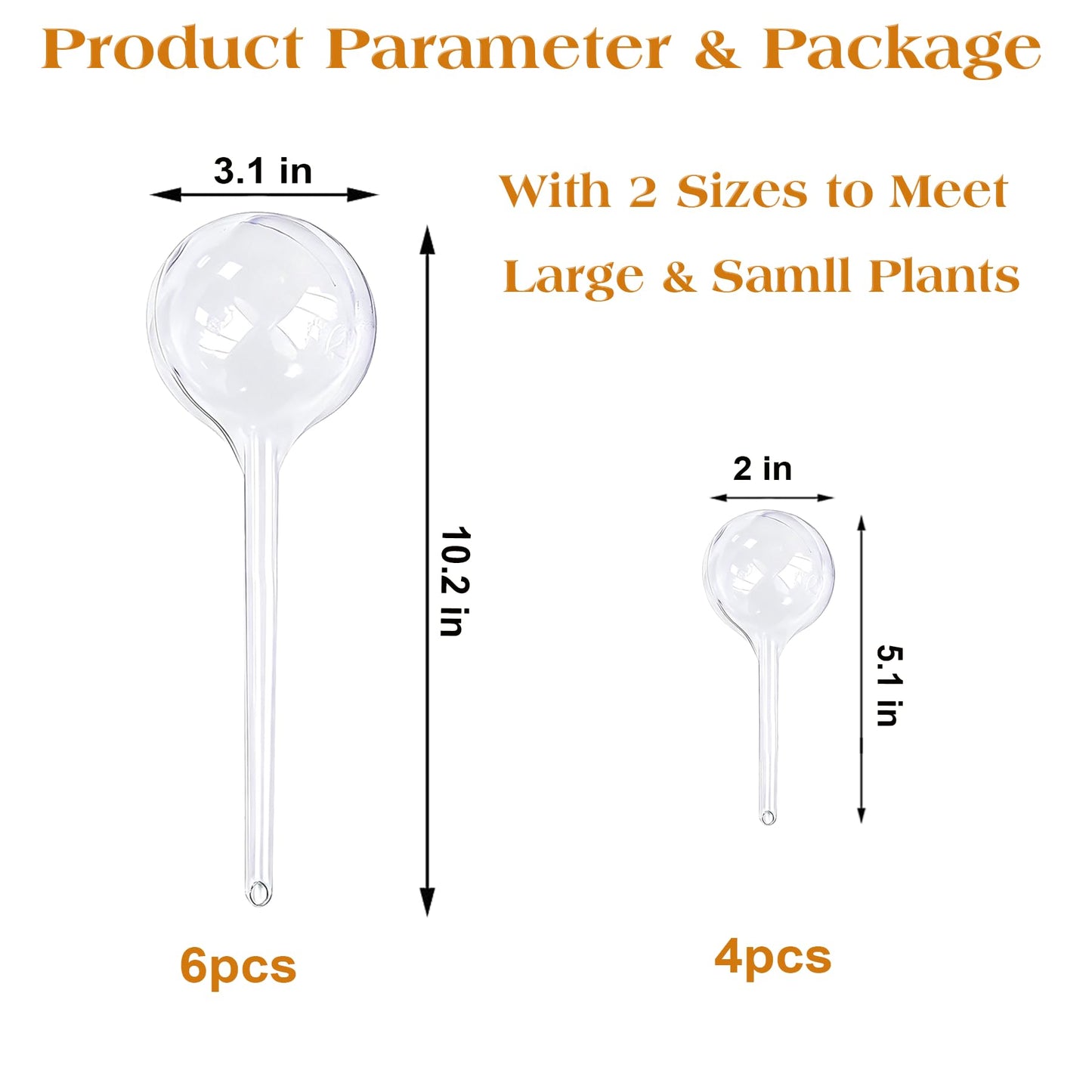 Plant Automatic Watering Devices, Clear Plastic Self-Watering Bulbs Flower Automatic Watering Device While Away Garden Waterer for Plant Indoor Outdoor