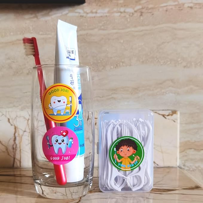 Airgoesin 1000pcs 1.5 inch Tooth Stickers Reward Cute Stickers Dental Reward Gift, Prizes and Giveaways for Teacher Reward School Supplies Incentives Cartoon Party Favor Sticker (16 Styles)