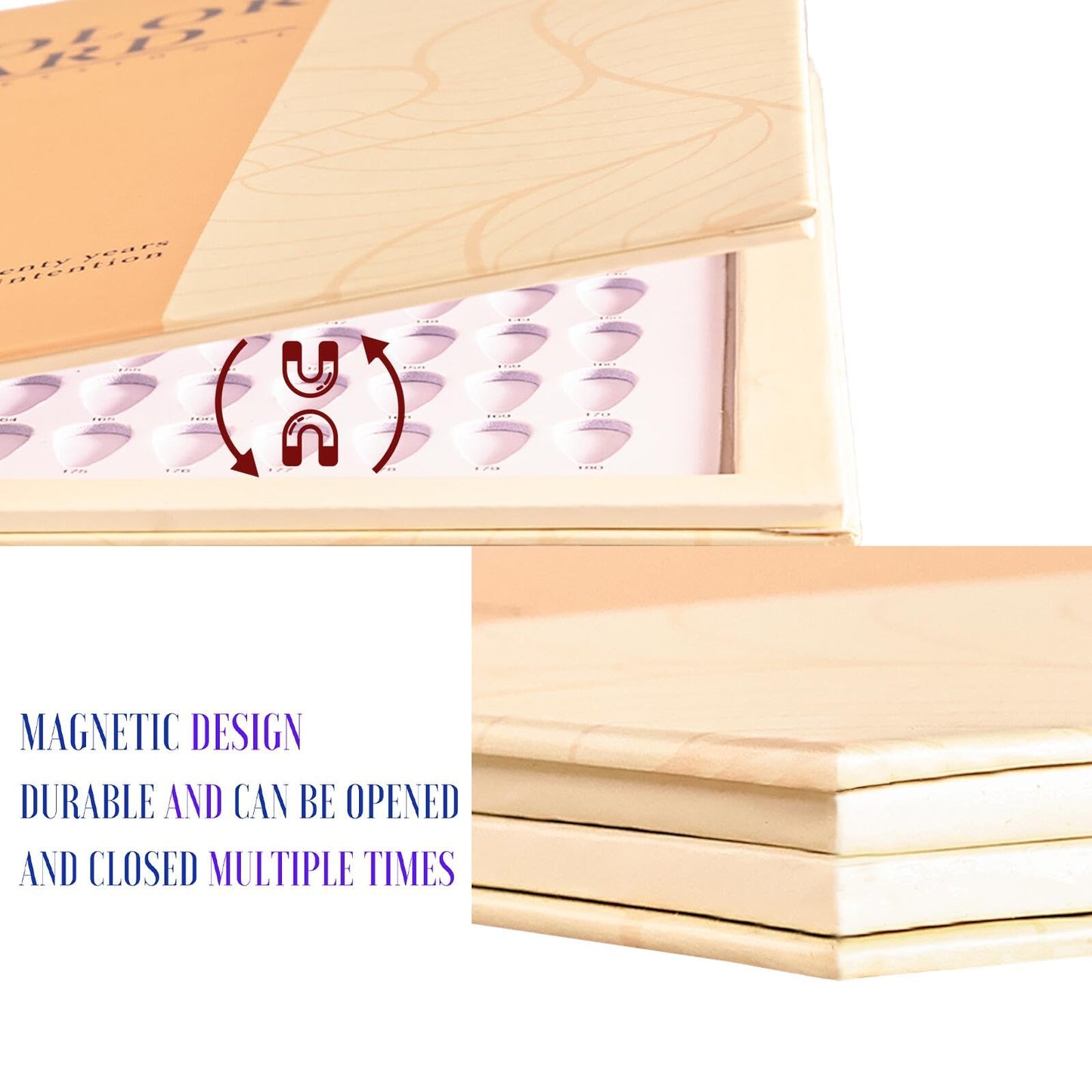 Acycoin2A 180 Nail Color Display Book Chart with 240 Nail Tips (B Style)