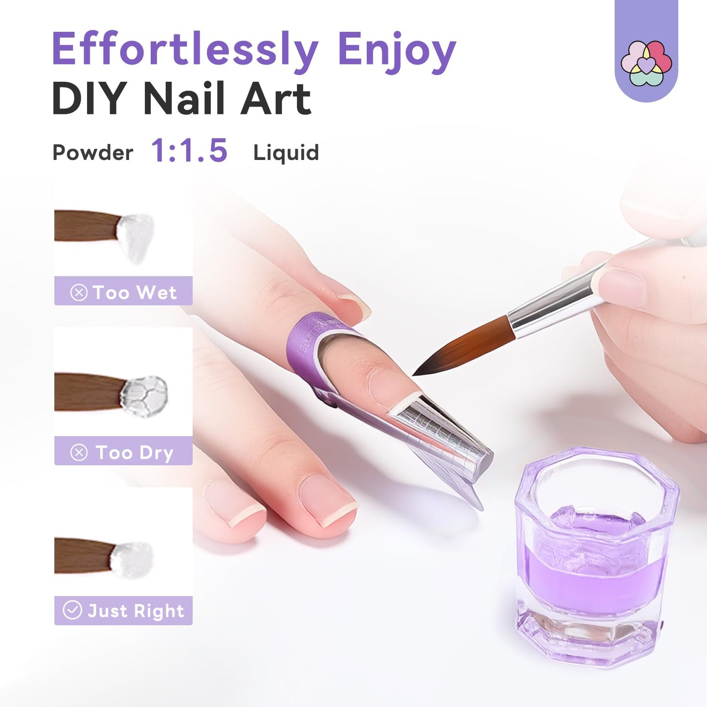 SAVILAND Acrylic Nail Kit Low Odor: Bio-Sourced Nail Kit Acrylic Set with Bio-Based Keratin Clear Powder and Liquid Set Size 12 Kolinsky Brush File Forms & Tools for Professionals Home Salon Manicure