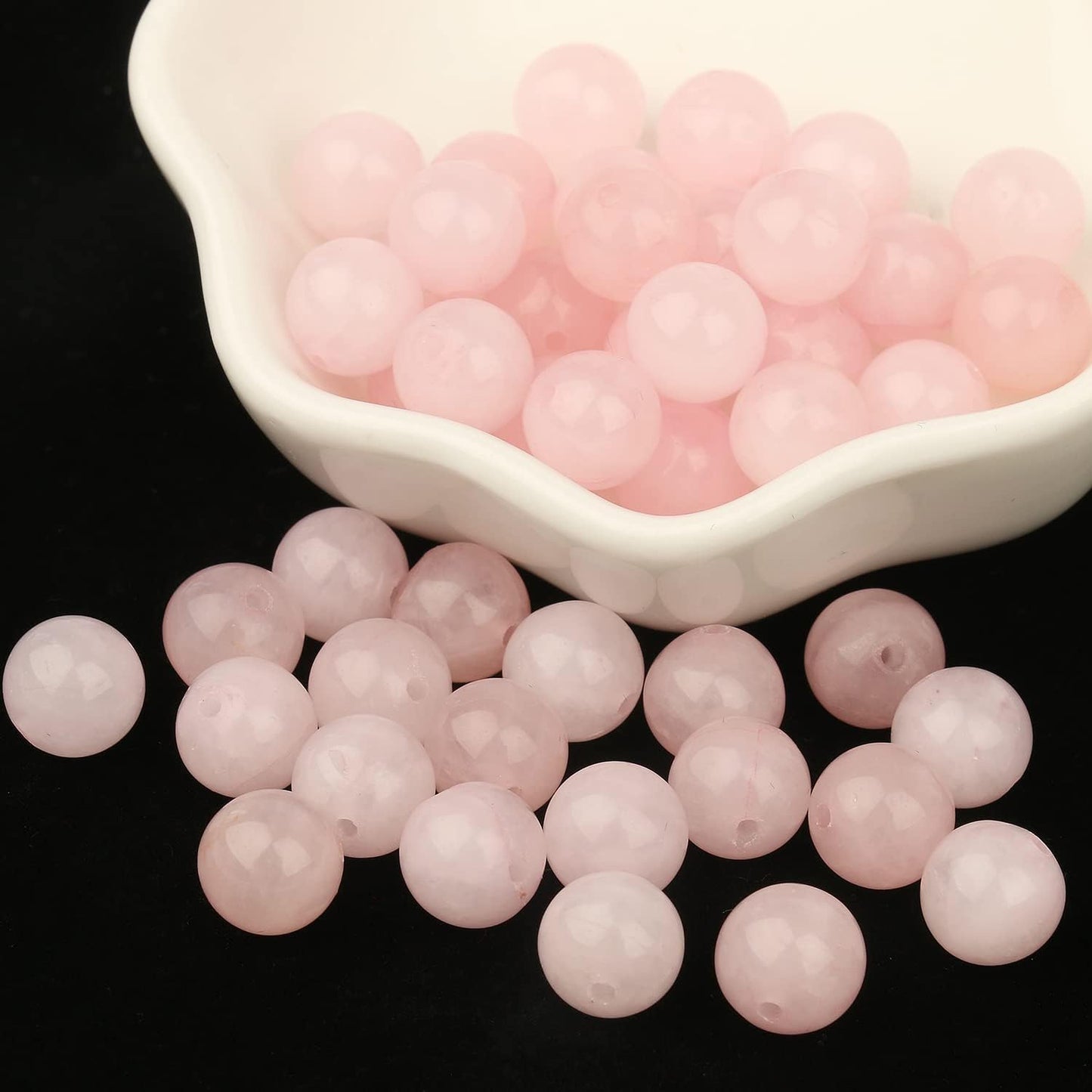 About 60pcs 6mm Natural Stone Beads Rose Quartz Beads Crystal Gemstone for Jewelry Making, DIY Bracelet Necklace