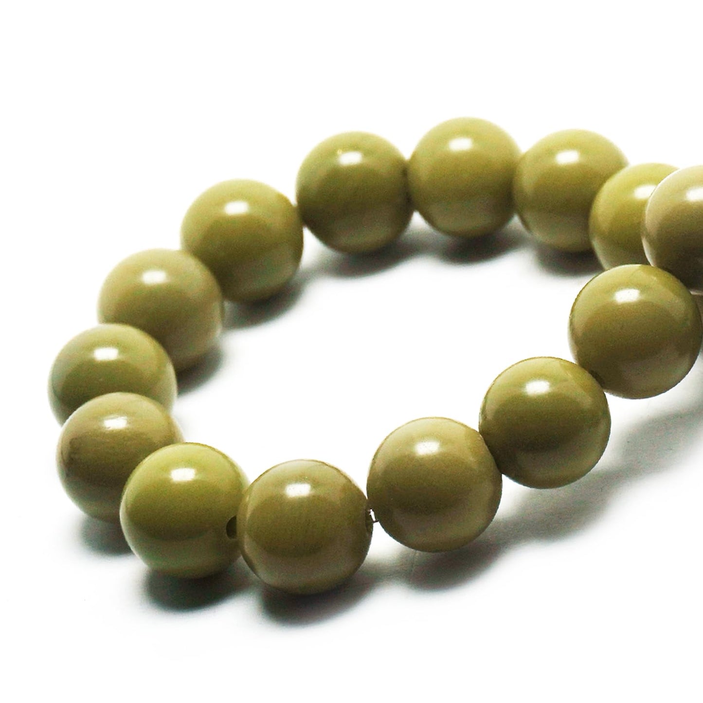 DIQIO Natural Stone Beads for Jewelry Making - 6mm Gemstone Round Loose Beads for Bracelets(58-60pcs, Alashan Avocado)