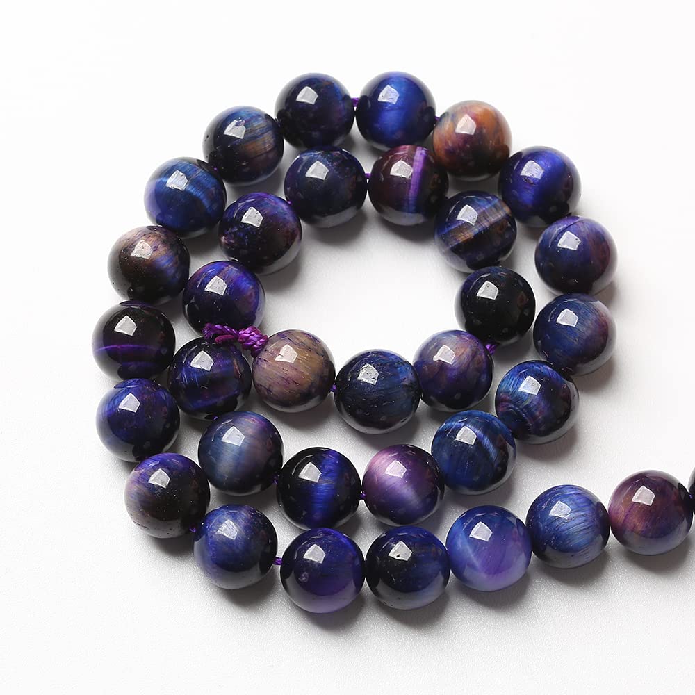 61pcs 6mm AAA Natural Tiger Eye Stone Beads Gemstone Round Spacer Loose Beads for Jewelry Making DIY Bracelet,Necklace, Earrings
