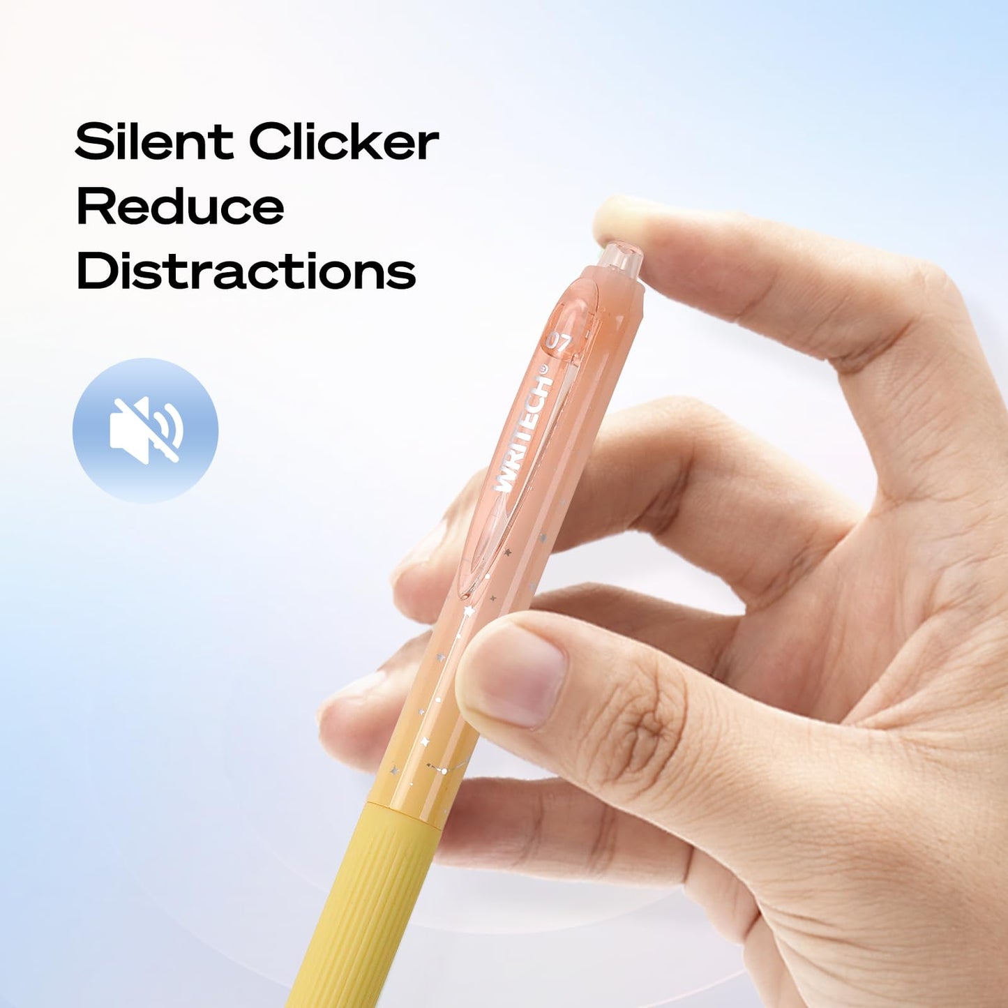 WRITECH Gel Pens Fine Point: Nebula Pen Set 0.7mm Black Ink Retractable 6ct Medium Point Smooth Writing with Aesthetic Gradient Color Barrel for Journaling Note Taking Silent Click No Smear