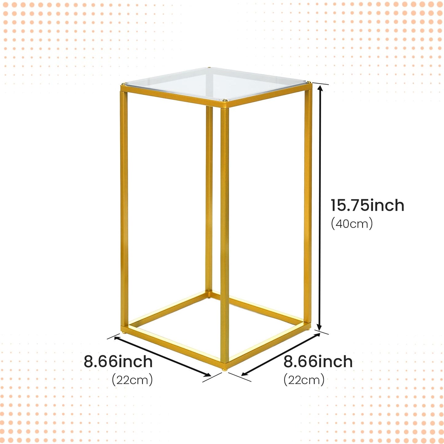 YALLOVE 10 Pcs 15.75" Gold Wedding Flower Stand Metal Vase Column Stand Geometric Centerpiece Vase for Home Party Wedding Decorations, Rectangular Flower Display Rack