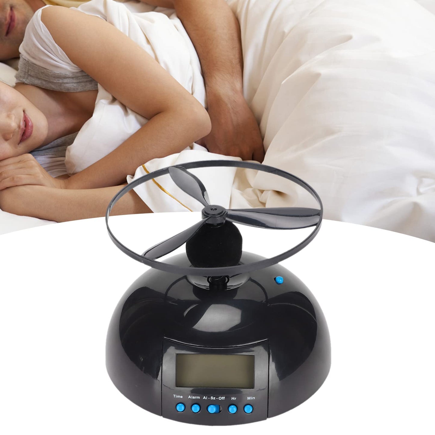 Kafuty-1 Novelty Digital LED Alarm Clock,Gadget Run Away Flying Alarm Clock for Bedroom/Office/Home/School,Rolling Helicopter Chopper Propeller Clock Creative Gift