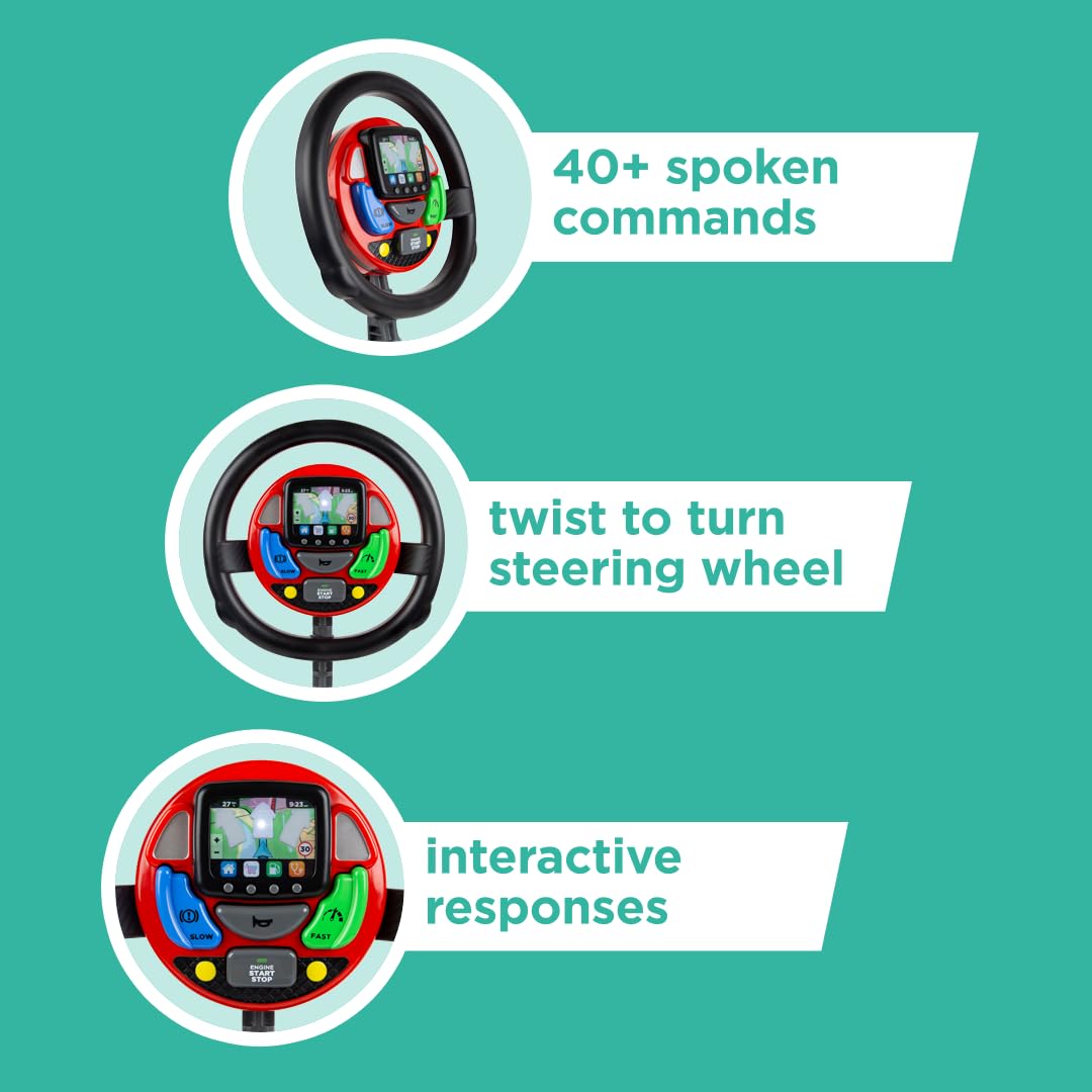 Casdon GPS Steering Wheel. Interactive Driving Toy for Kids 18+ Months. Features Spoken Commands & Realistic Sounds. Boosts Motor Skills