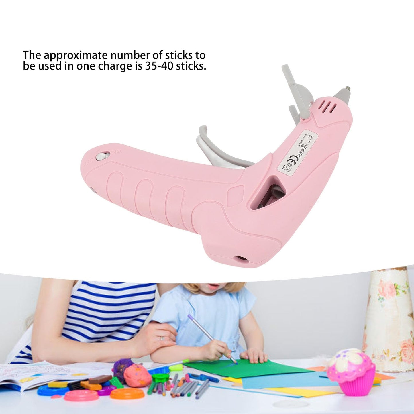 Cordless Hot Glue Gun Kit, Rechargeable, Fast Preheating, 2200 mAh, with 30 Glue Sticks, for Art, Crafts, Decorations