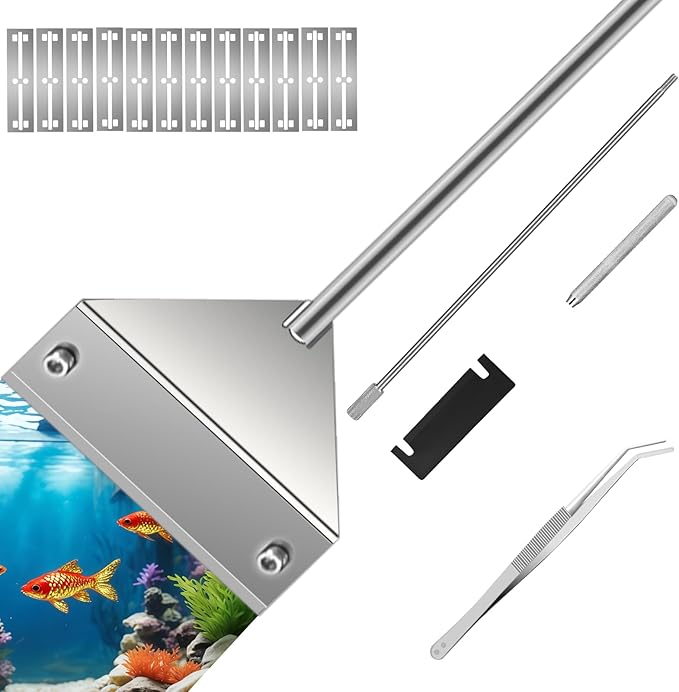 Ymiueip 25 in Algae Scraper for Glass Aquariums - with Sheath, 10 Blades