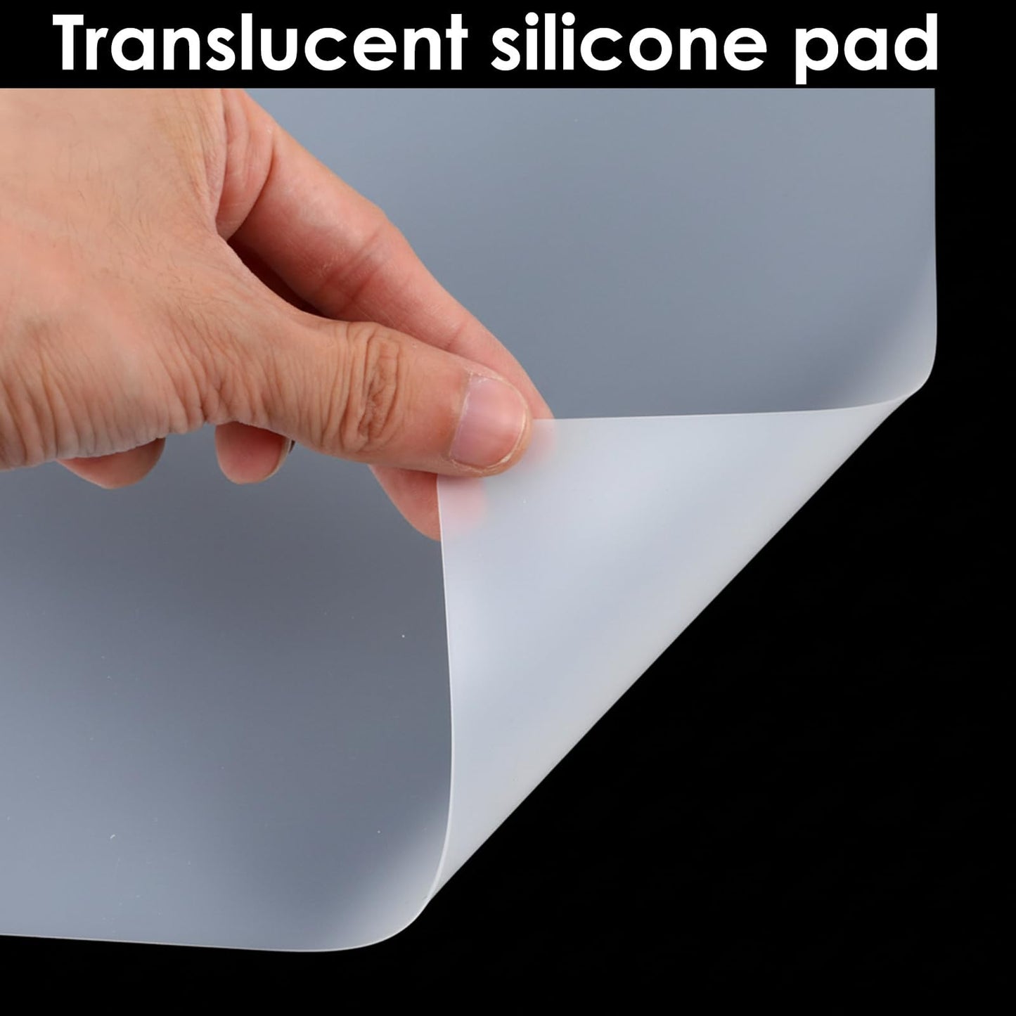 2 PCS Clear Silicone Mat for Kitchen Counter, 14.2”x 10.2” Thick Silicone Counter Mat Nonskid Heat Resistant Countertop Protector Liner Non Stick Pastry Baking Placemats, Easy to Clean (Translucent)