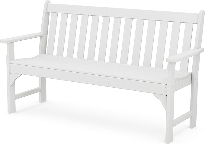 POLYWOOD Vineyard 60" Outdoor Patio Bench, White