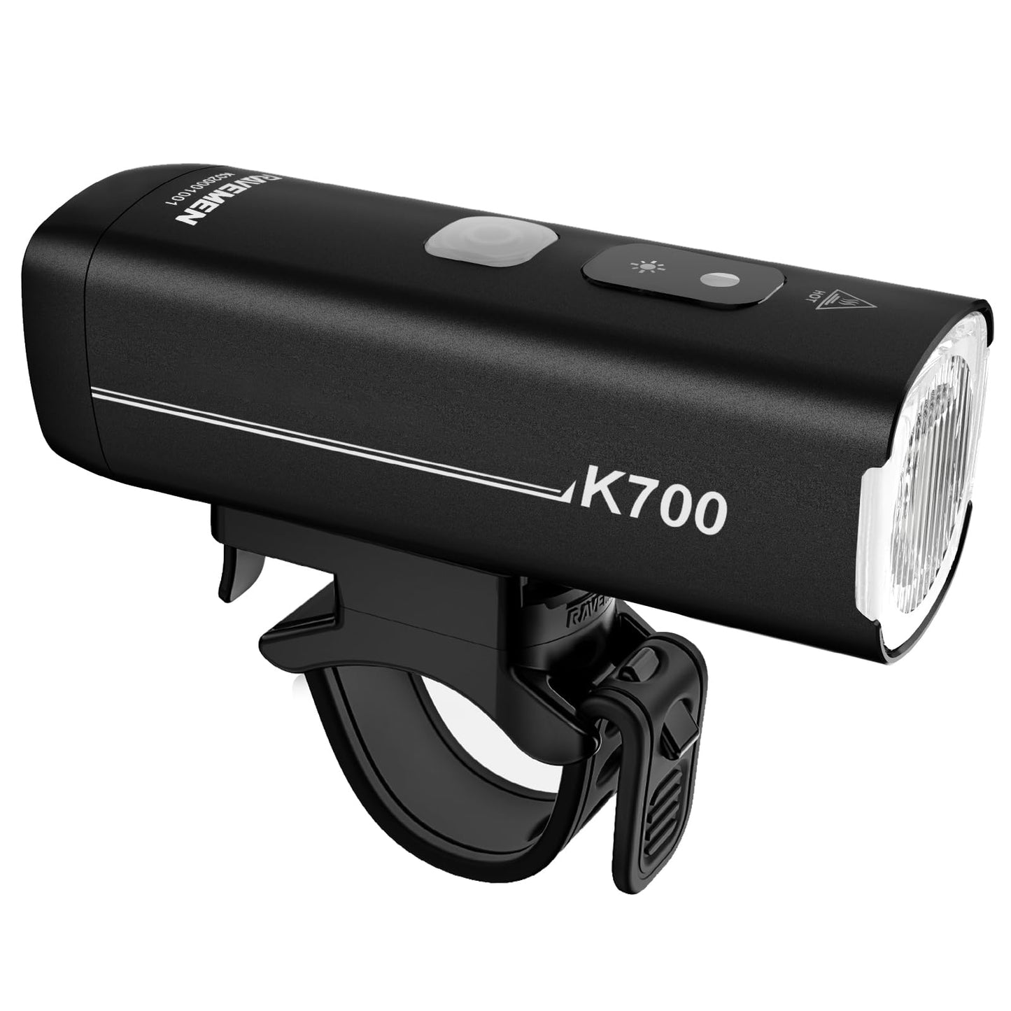 RAVEMEN K700 LED Bike Light Under Mounted Bicycle Light with Auto Off 4+1 Smart Daytime Riding Mode, IPX7 Rechargeable Bike Headlight for Day Night Riding Urban Cyclists