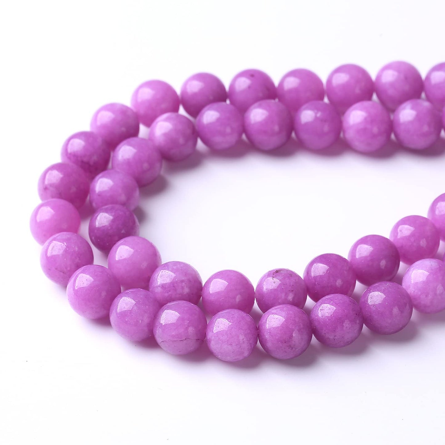 60PCS 6MM Purple Jade Beads Stone Beads Energy Healing Beads for DIY Jewelry Bracelet Necklace Making for Jewelry Making15Inch
