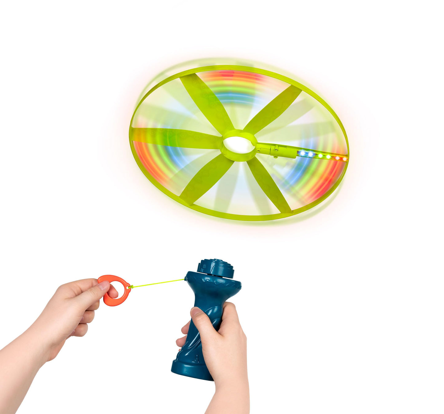 B. toys – Skyrocopter – Sports & Outdoors – Light – Up Disco Flyers – Flying Disc with Lights & Launcher for Kids 5 Years +