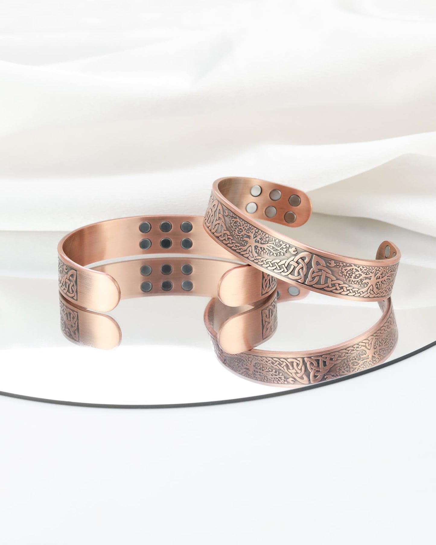 Jecanori Copper Bracelet for Men, 18X Strength 99.99% Pure Solid Mens Magnetic Copper Bracelets